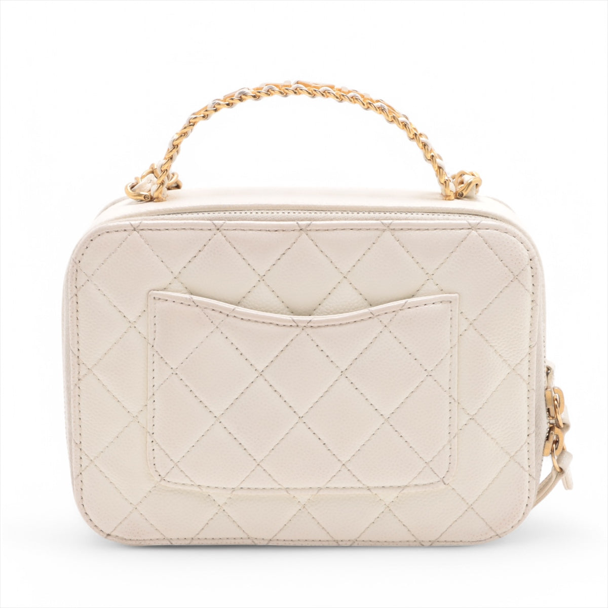 Chanel CC Logo Matelasse Caviar Skin Two-Way Camera Bag White * PREORDER *