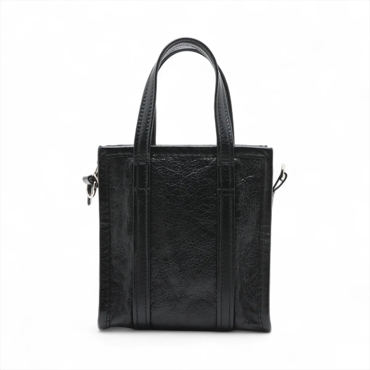Balenciaga Bazar Shopper XXS Leather Two-Way Handbag Black