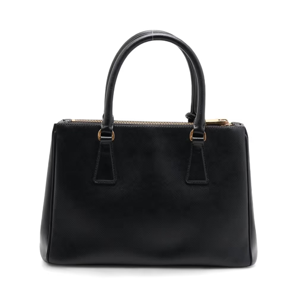 Prada Saffiano Galeria Leather Two-Way Handbag Black