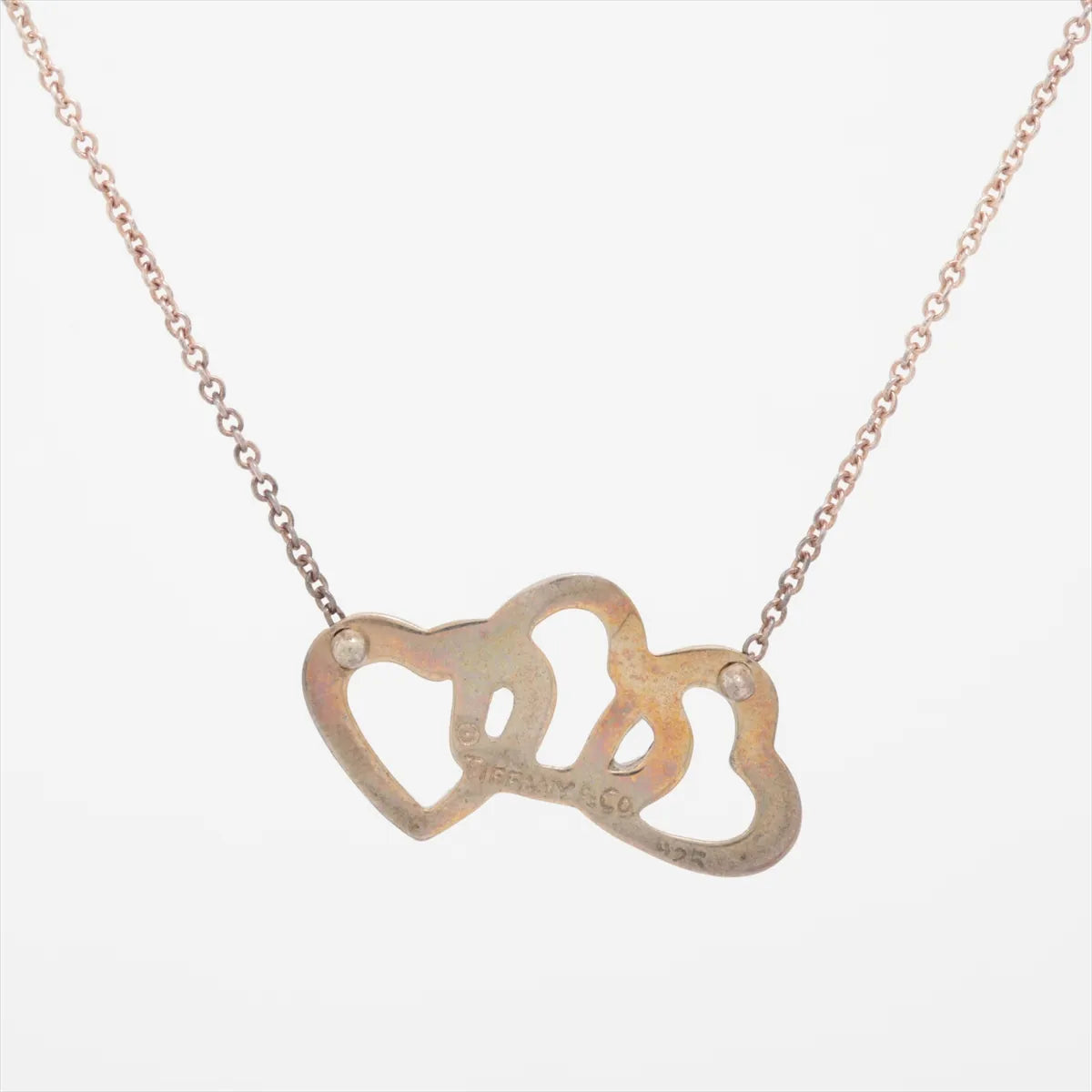 Tiffany & Co. Triple Heart Pendant Necklace Silver