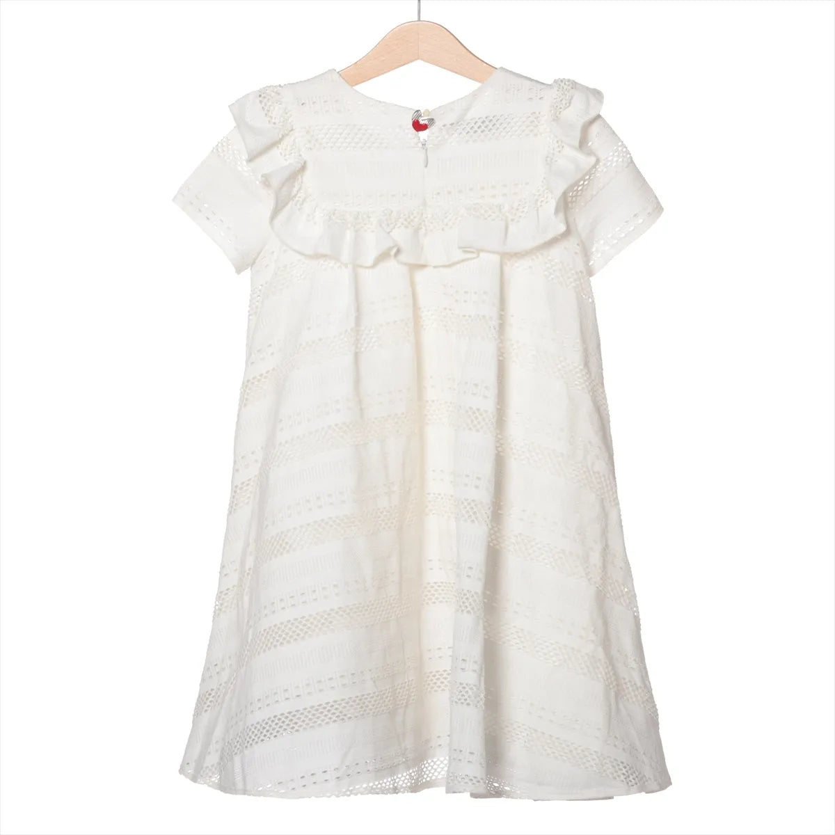Christian Dior Cotton Eyelet Ruffle Kids Dress White
