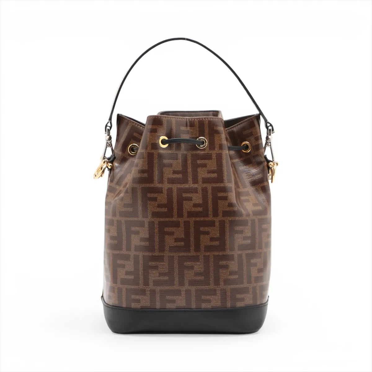 Fendi Zucca Mon Tresor Leather Two-Way Shoulder Bag Brown