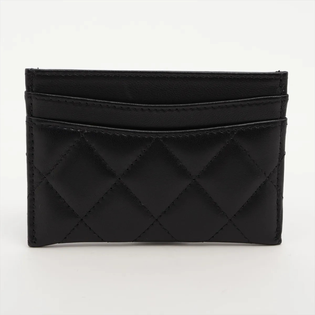 Chanel CC Logo Matelasse Lambskin Card Case Black