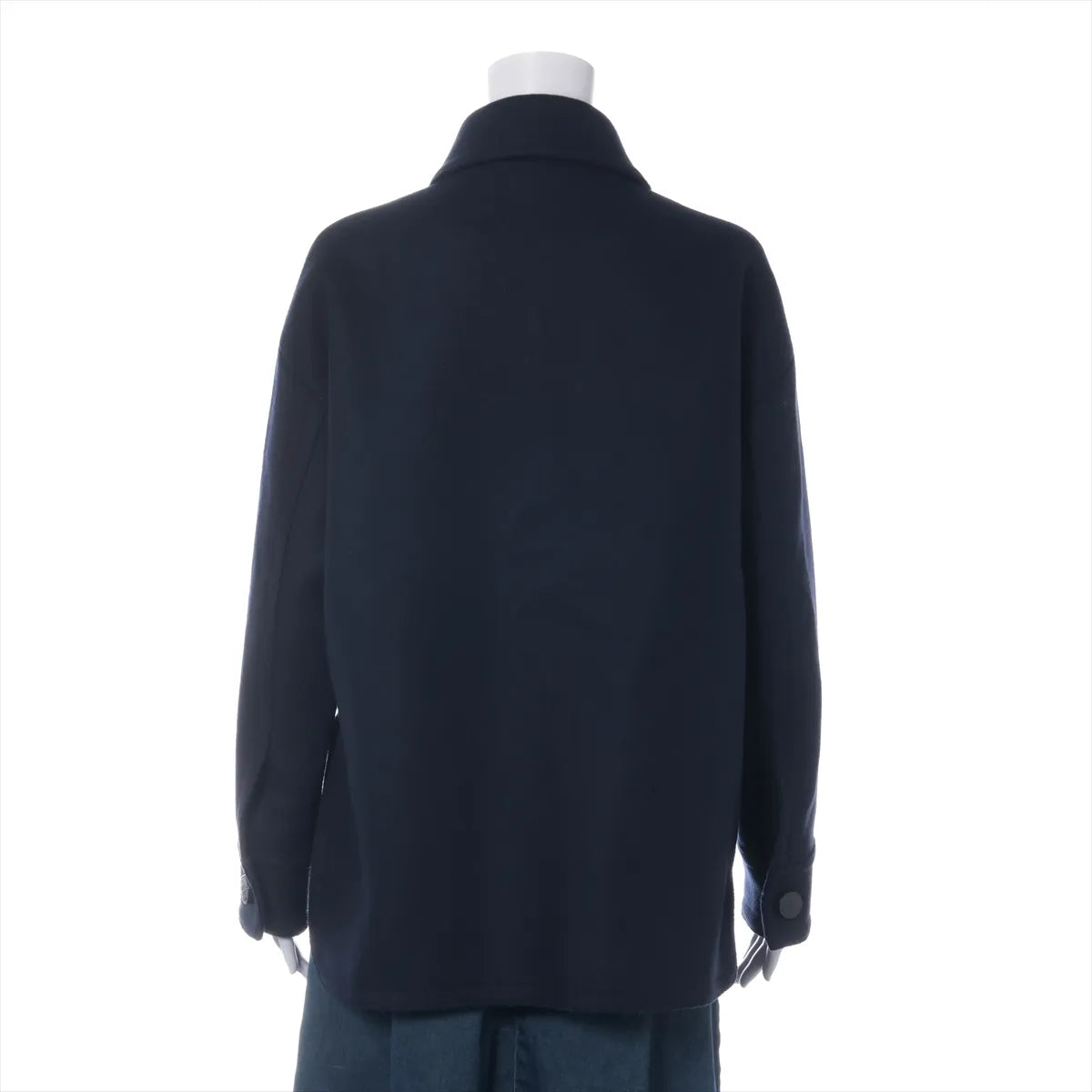Fendi Wool & Leather Jacket Navy Blue