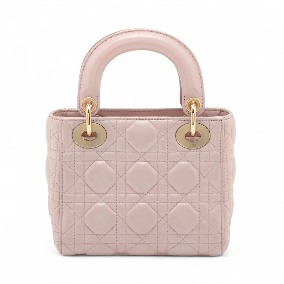 Christian Dior Cannage Mini Lady Dior Leather Two-Way Handbag Blush