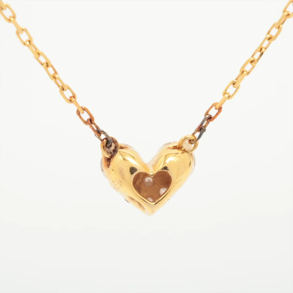 Heart Diamond Necklace Yellow Gold