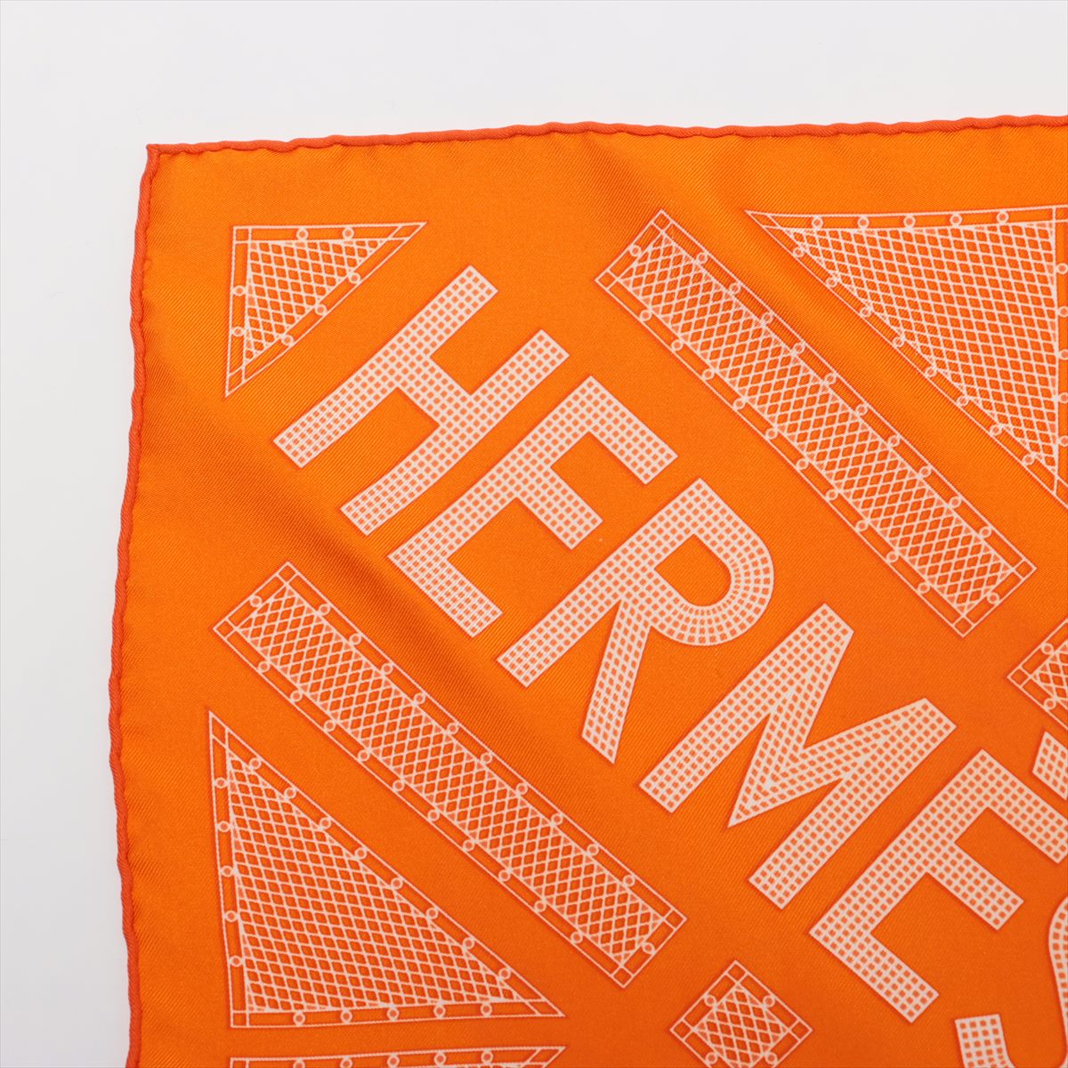 Hermes Sellier Serie Silk Scarf  Orange