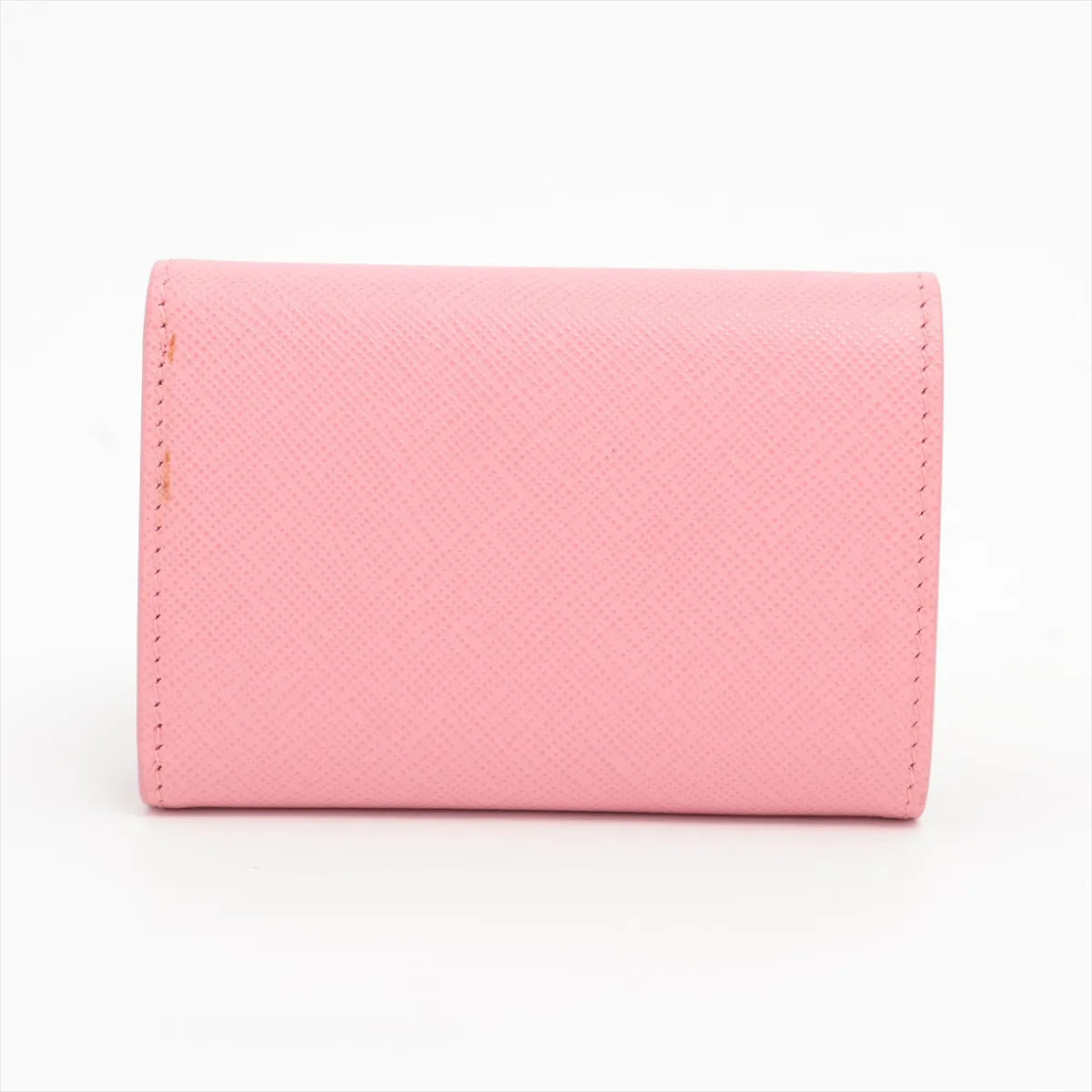 Prada Saffiano Metal Leather Trifold Compact Wallet Pink
