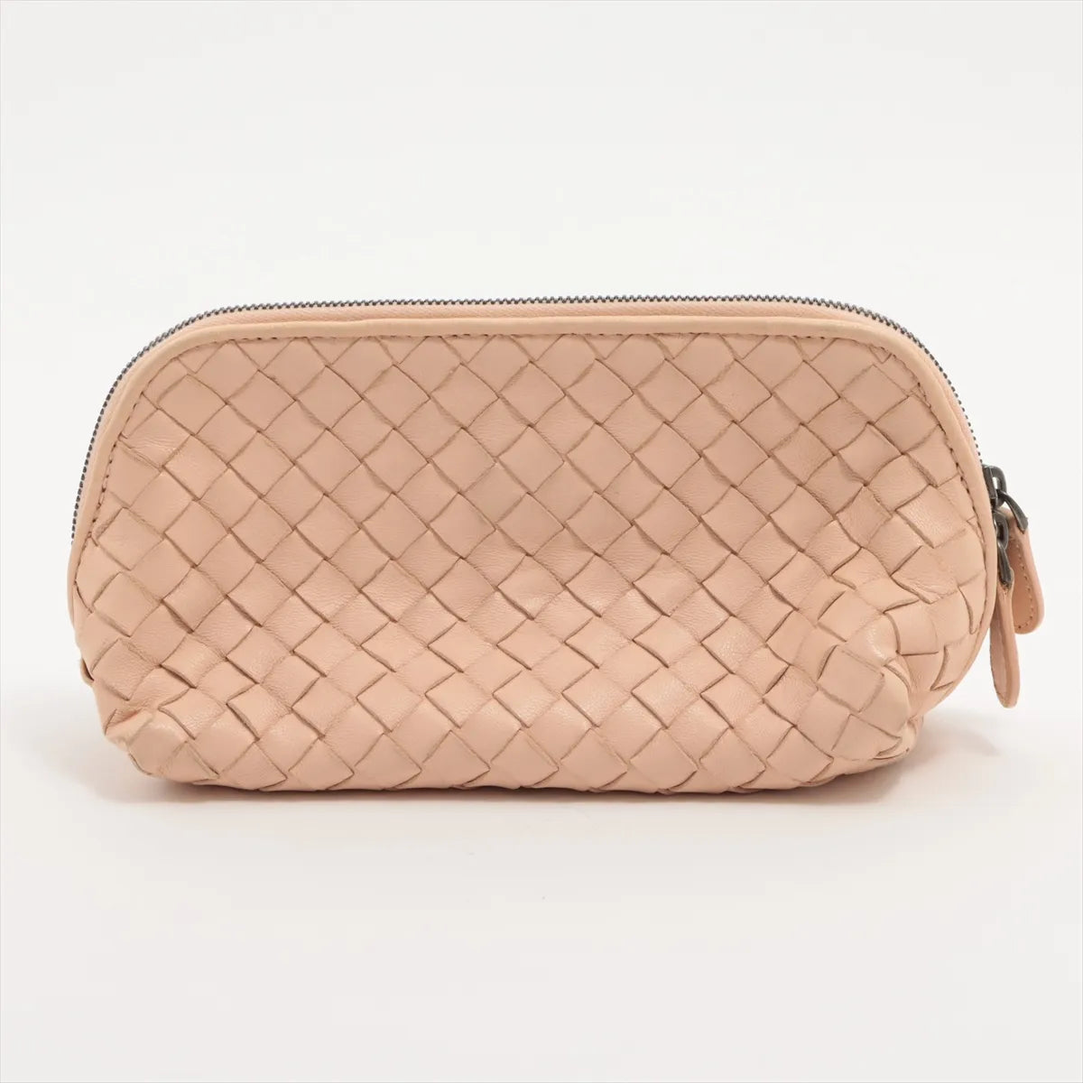 Bottega Veneta Intrecciato Leather Pouch Pink Beige