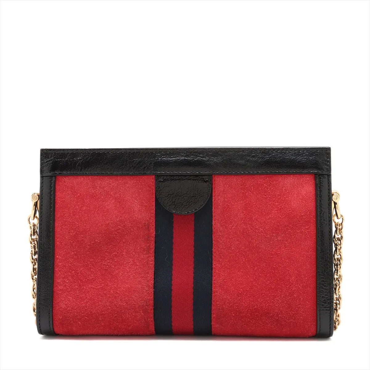 Gucci GG Logo Ophidia Suede Leather Chain Shoulder Bag Red