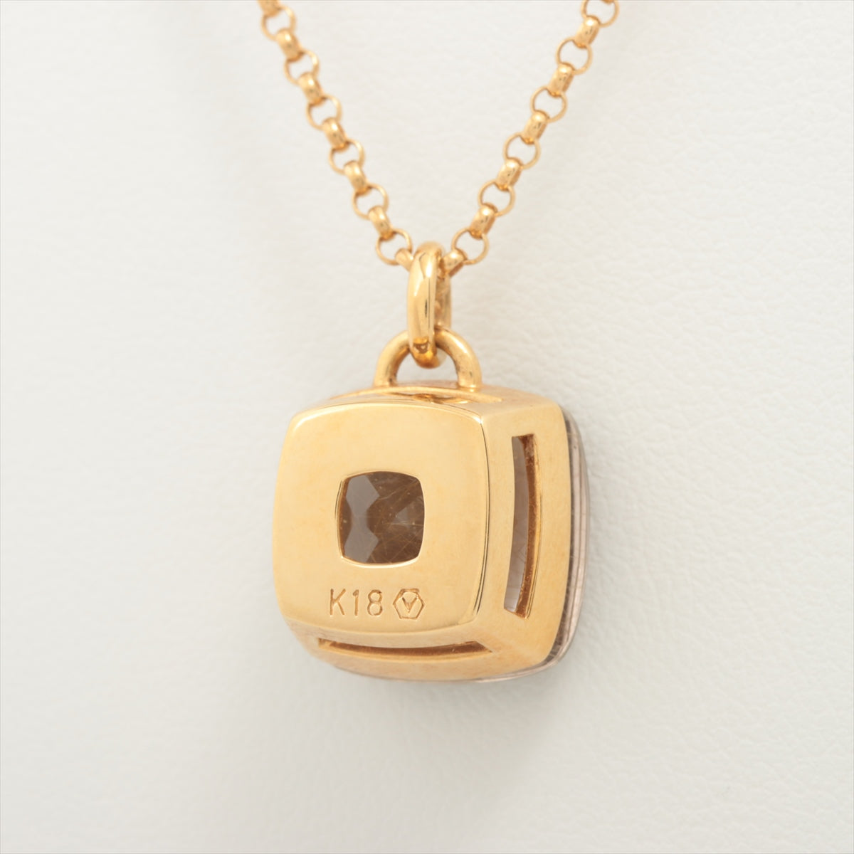 Vendome Aoyama Rutile Quartz Pendant Necklace Yellow Gold