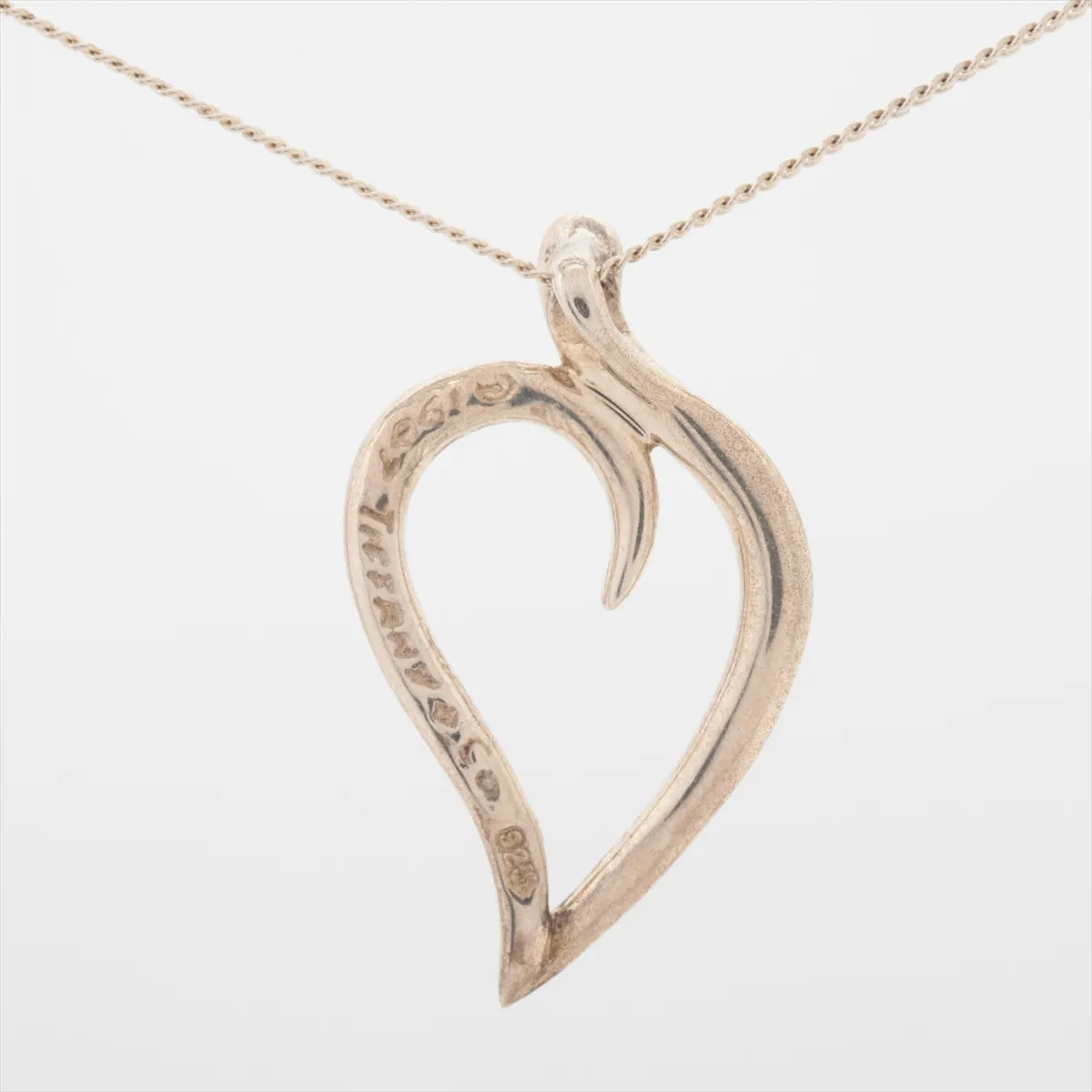 Tiffany & Co. Heart Leaf Pendant Necklace Silver