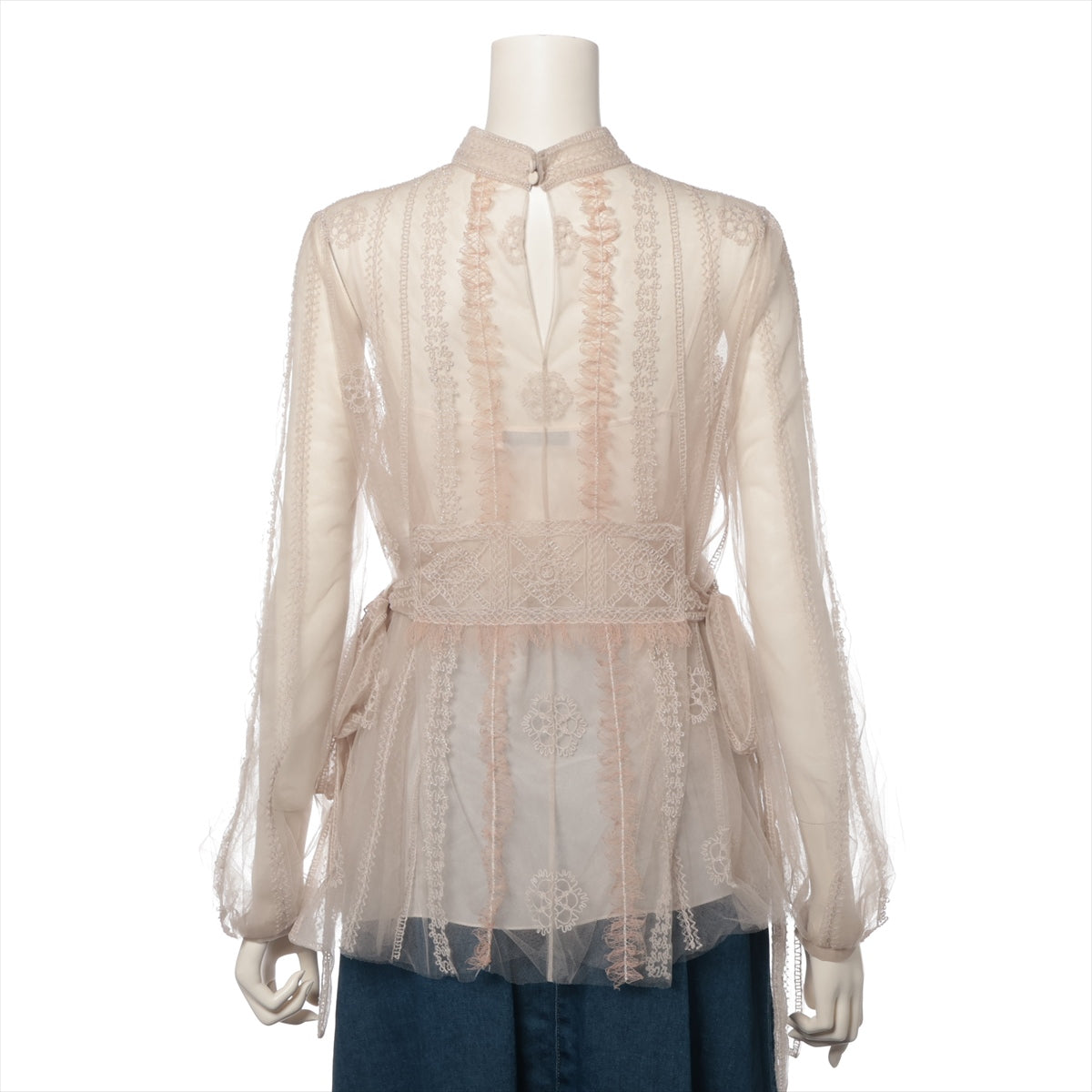 Christian Dior Embroidered and Fully Beaded Long Sleeve Blouse Beige