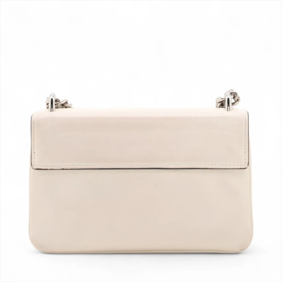 Prada Leather Chain Shoulder Bag White