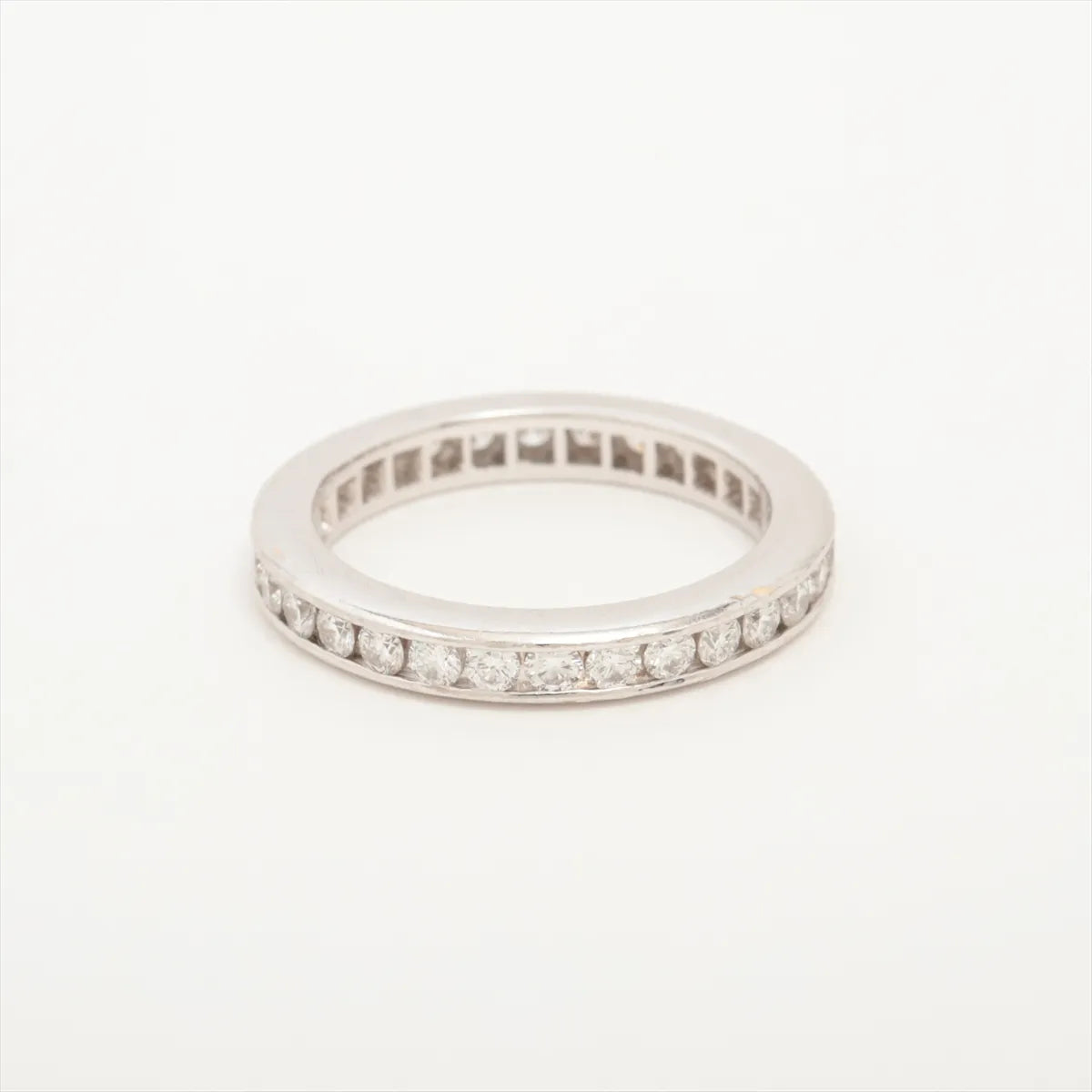 Harry Winston Channel Set Full Eternity Diamond Ring Platinum