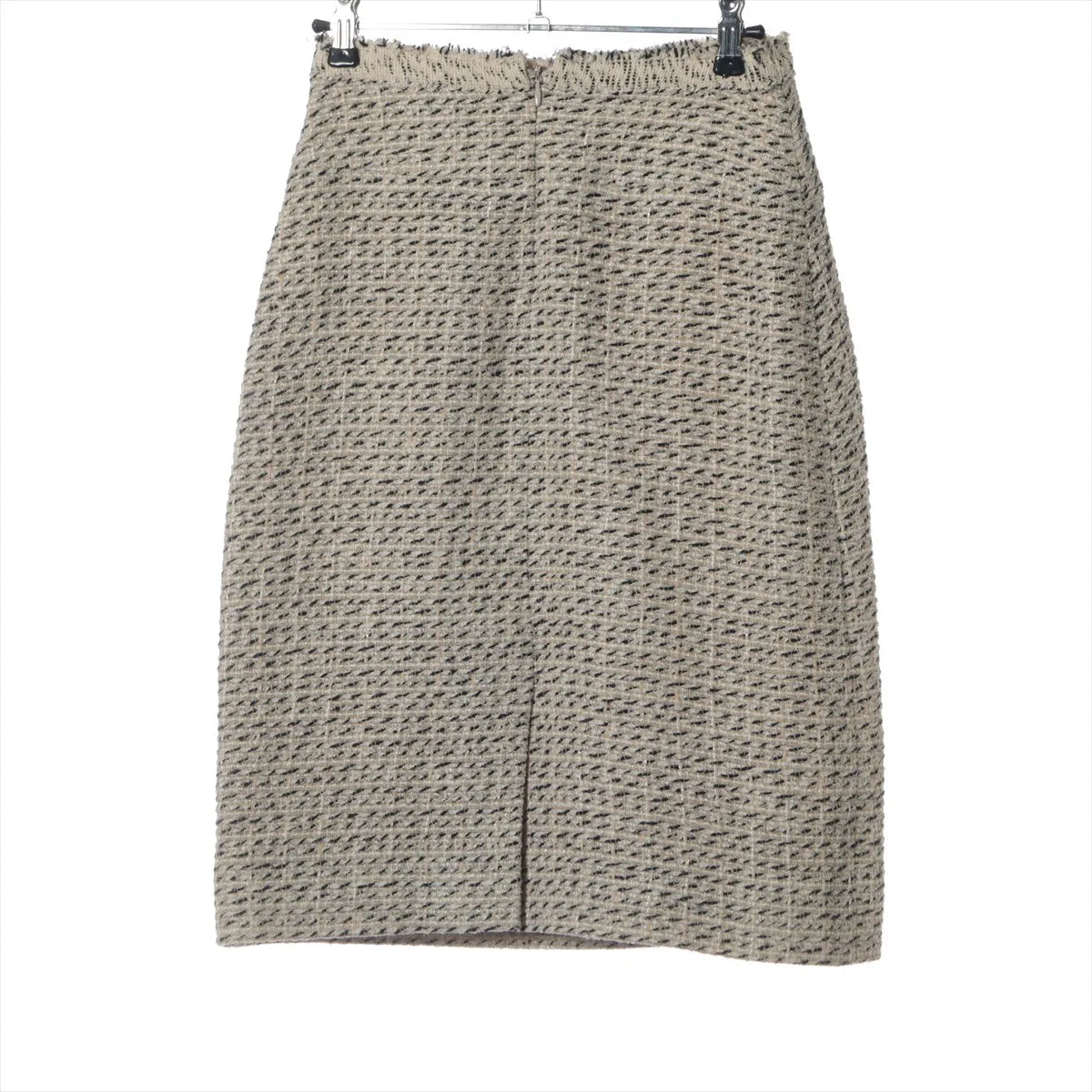 Chanel CC Logo Cotton & Wool Skirt Beige