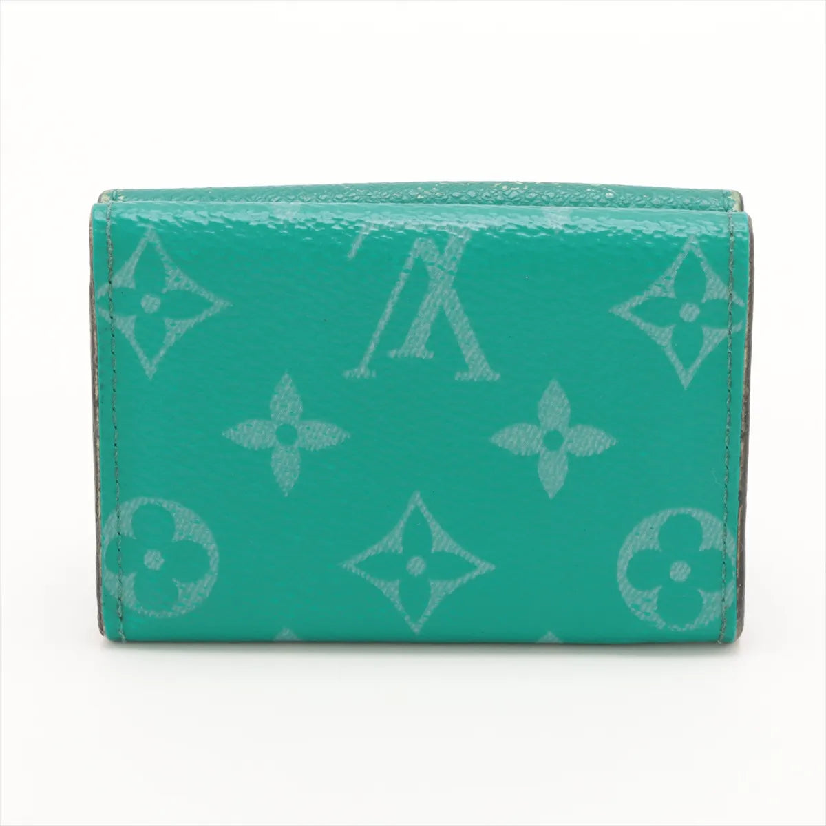 Louis Vuitton Monogram Taigarama Discovery Compact Wallet Green