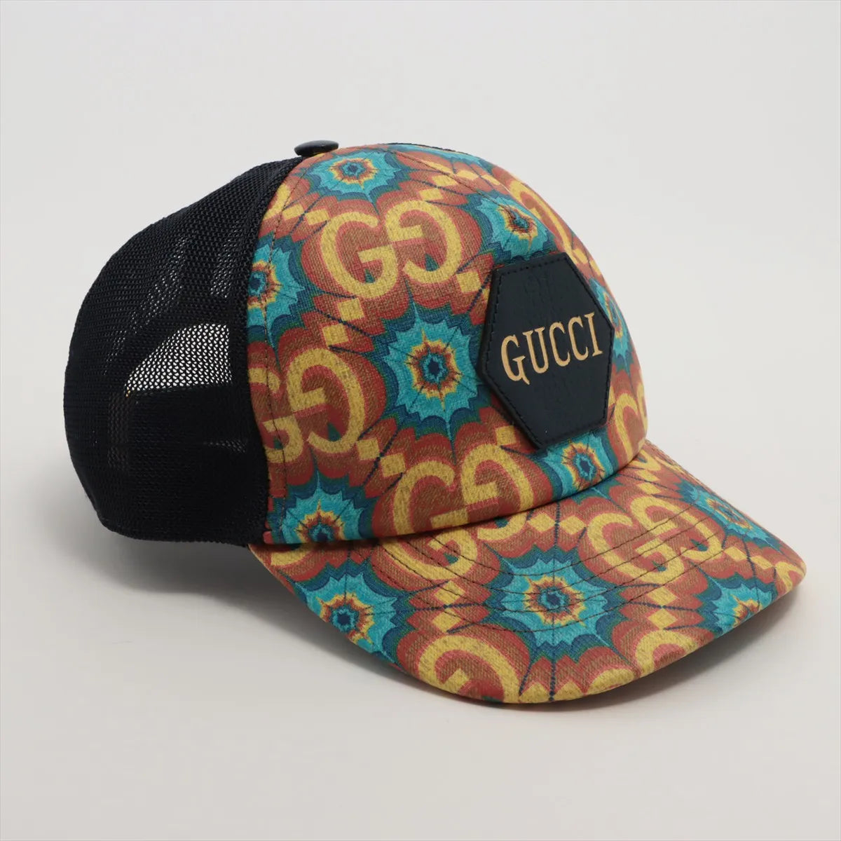 Gucci GG Cotton Polyester Hat Yellow x Navy Blue