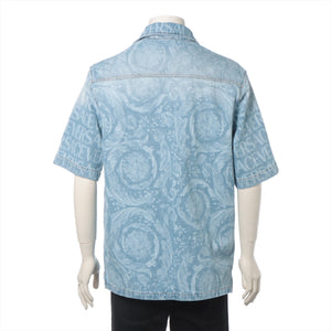 Versace Cotton Denim Shirt Blue