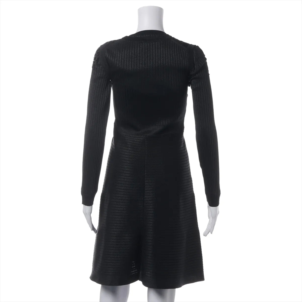 Louis Vuitton Sequins Polyester Long Sleeve Dress Black