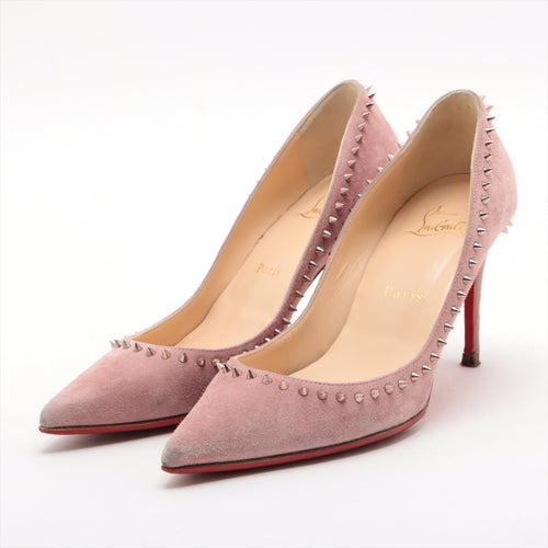 Christian Louboutin Pink Suede Studded Pumps