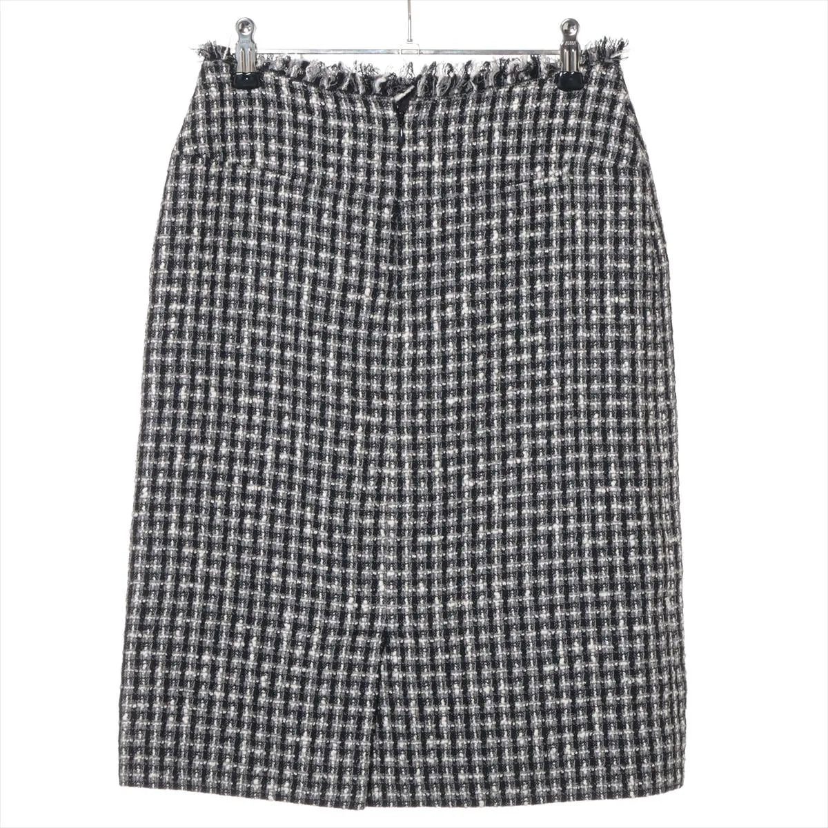 Chanel CC Logo Wool Tweed Skirt Black