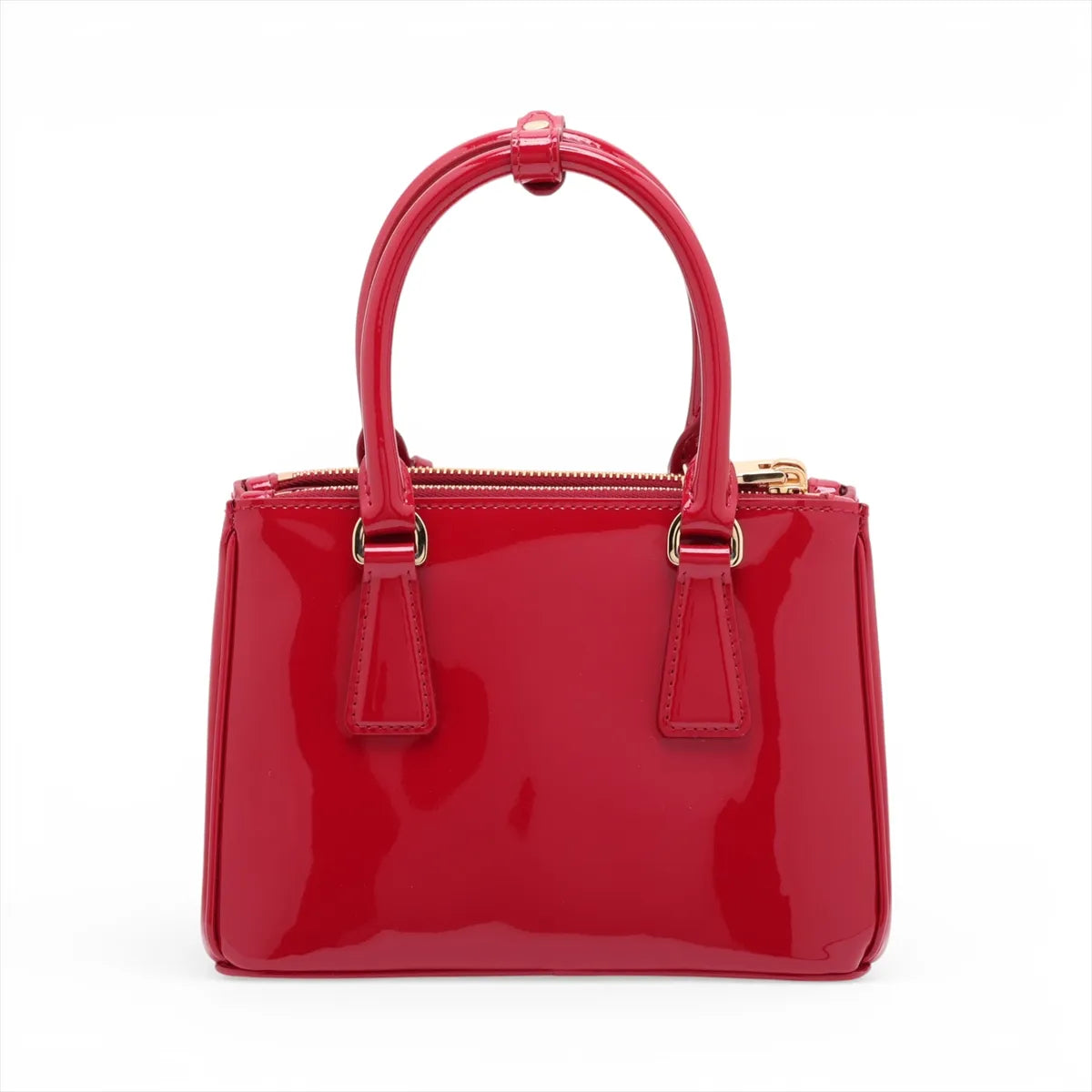 Prada Patent Leather Two-Way Handbag Red