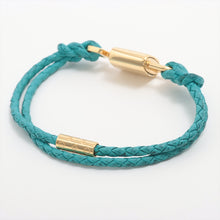 Load image into Gallery viewer, #1 Louis Vuitton Padlock Leather Bracelet Turquoise    