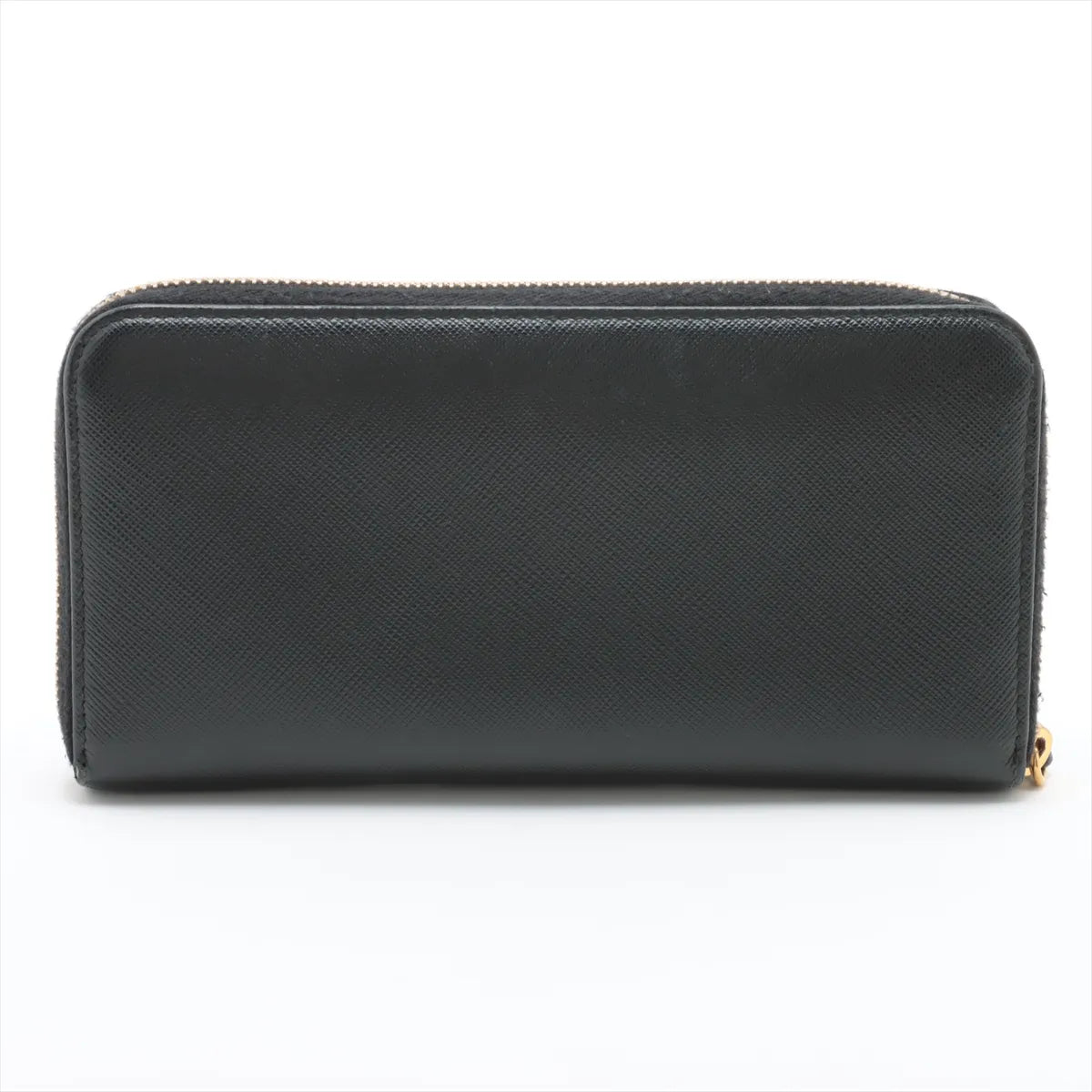 Prada Saffiano Fiocco Leather Zippy Wallet Black