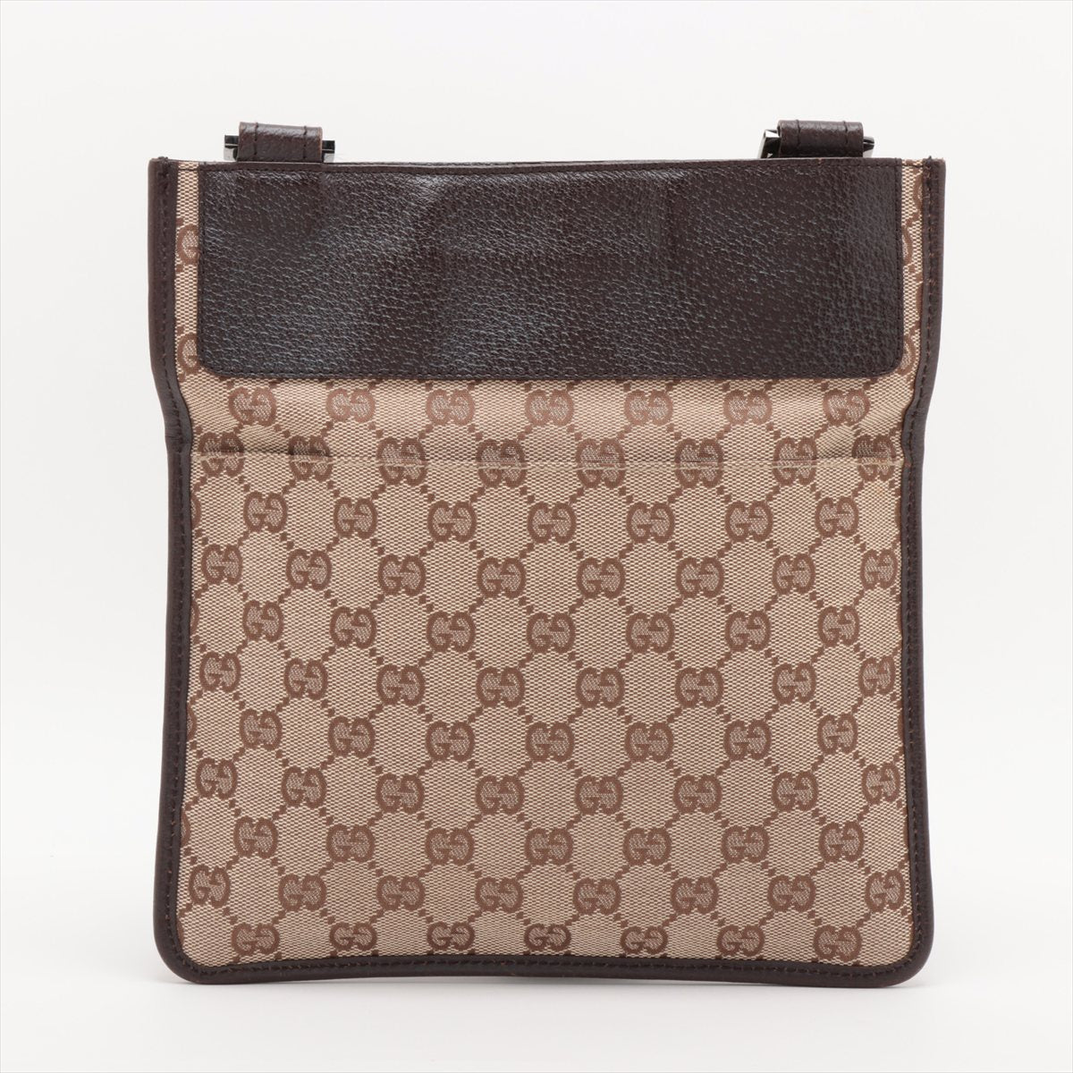 Gucci Web GG Canvas Leather Shoulder Bag Brown