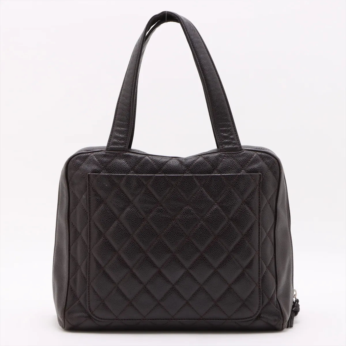 Chanel CC Logo Matelasse Caviar Skin Tote Bag Purple