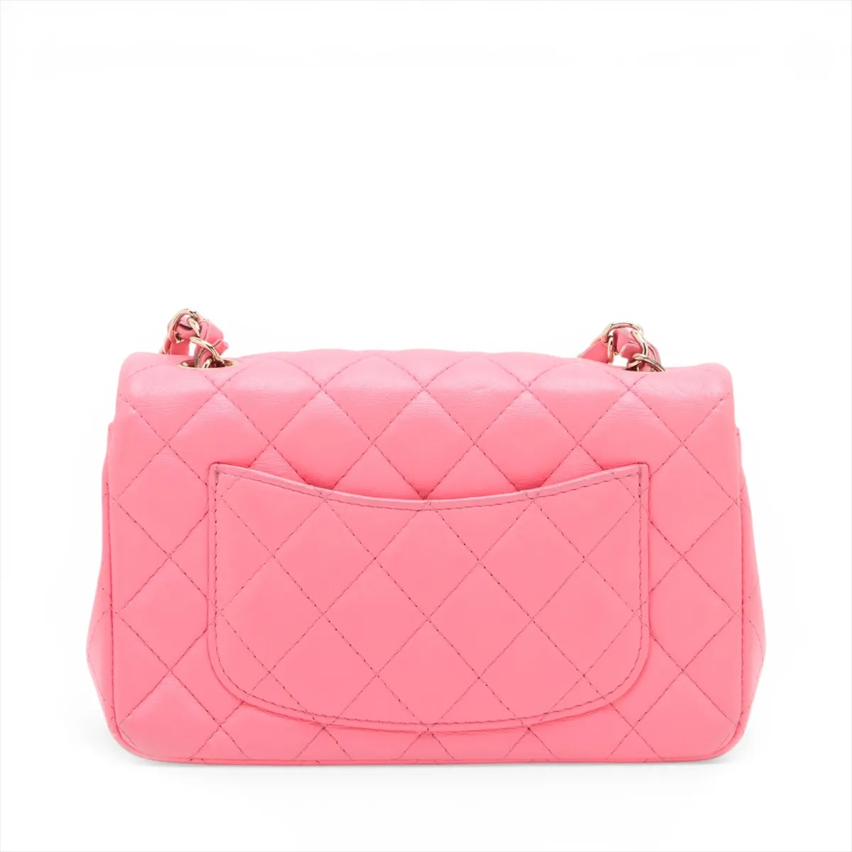Chanel Mini Matelasse 20 Lambskin Single Flap Single Chain Bag Pink