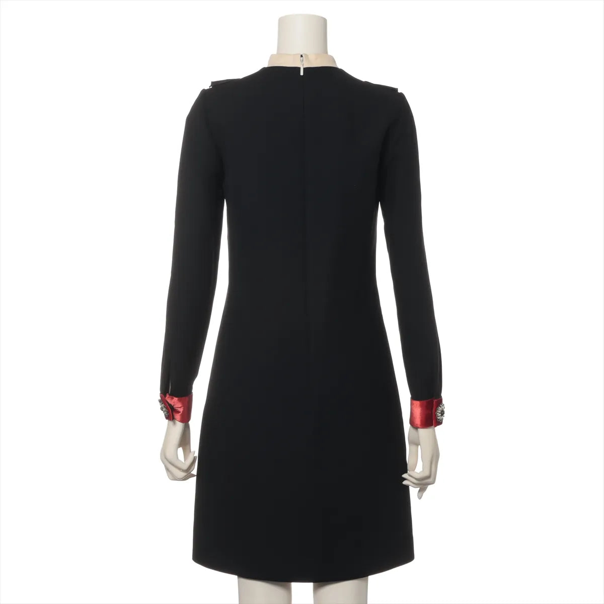 Gucci Floral Wool Long Sleeve Dress Black
