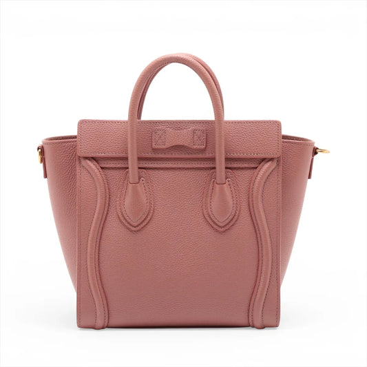 Celine Luggage Nano Shopper Leather Two-Way Handbag Pink