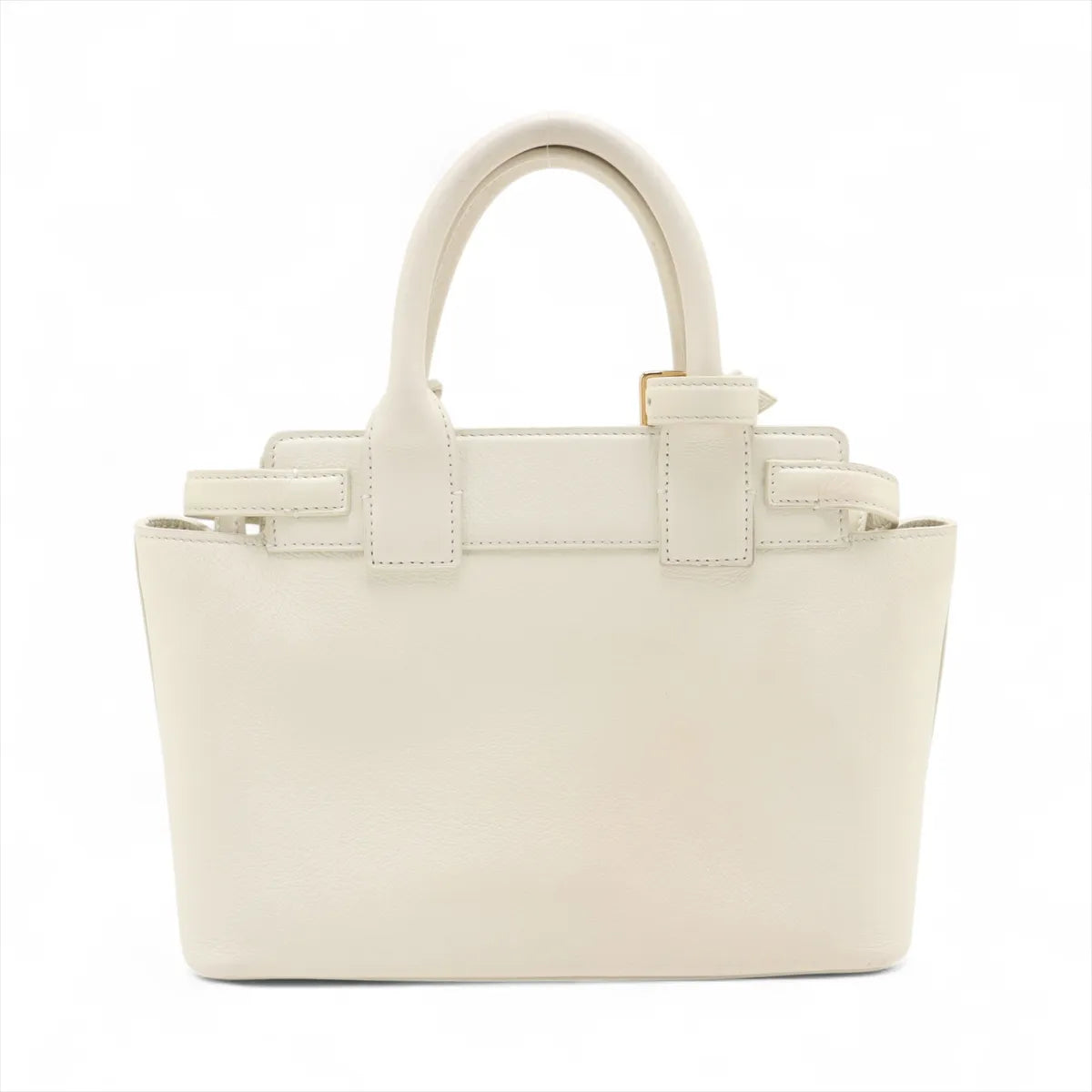 Celine Conti Leather Two-Way Handbag White