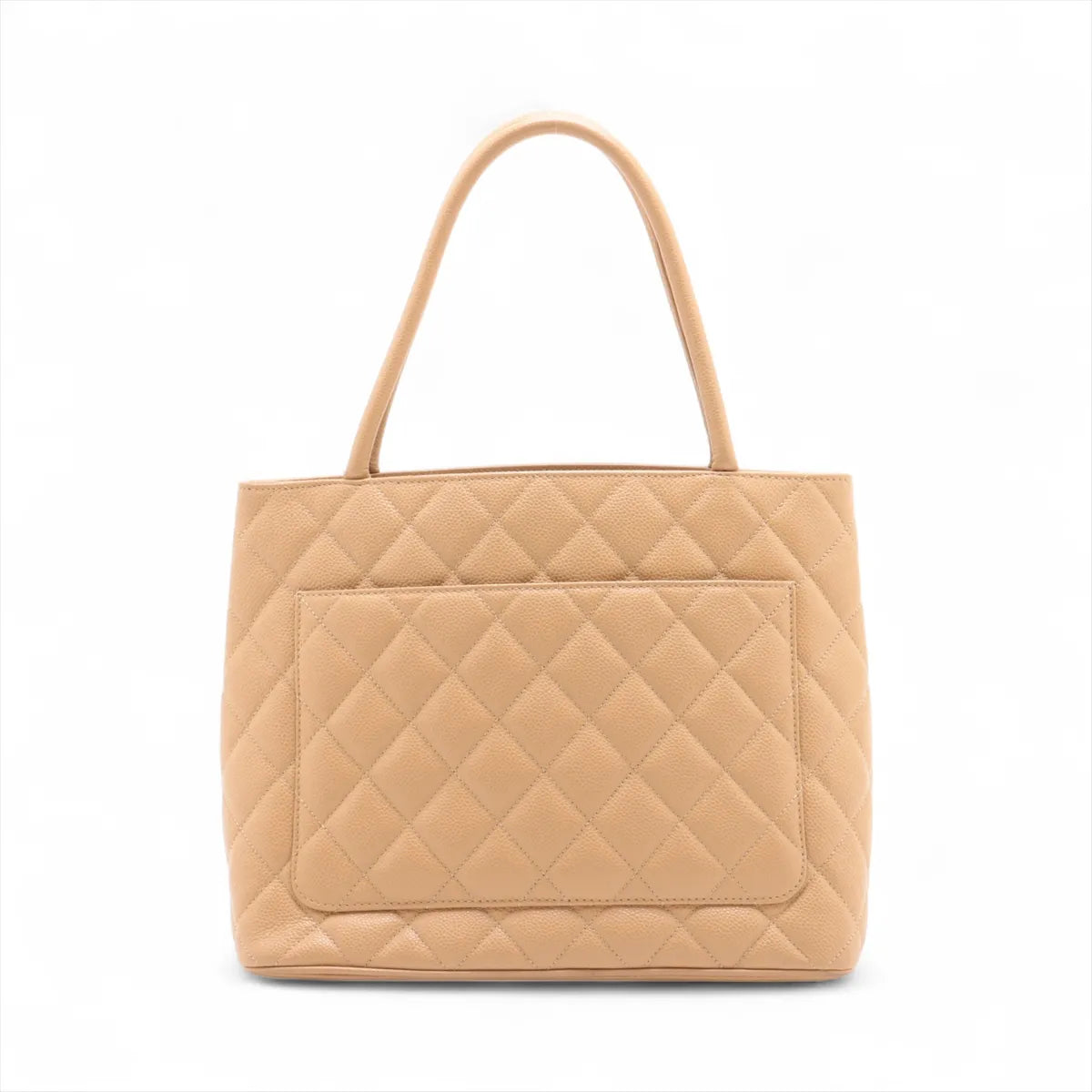 Chanel CC Logo Re-release Caviar Skin Tote Bag Beige