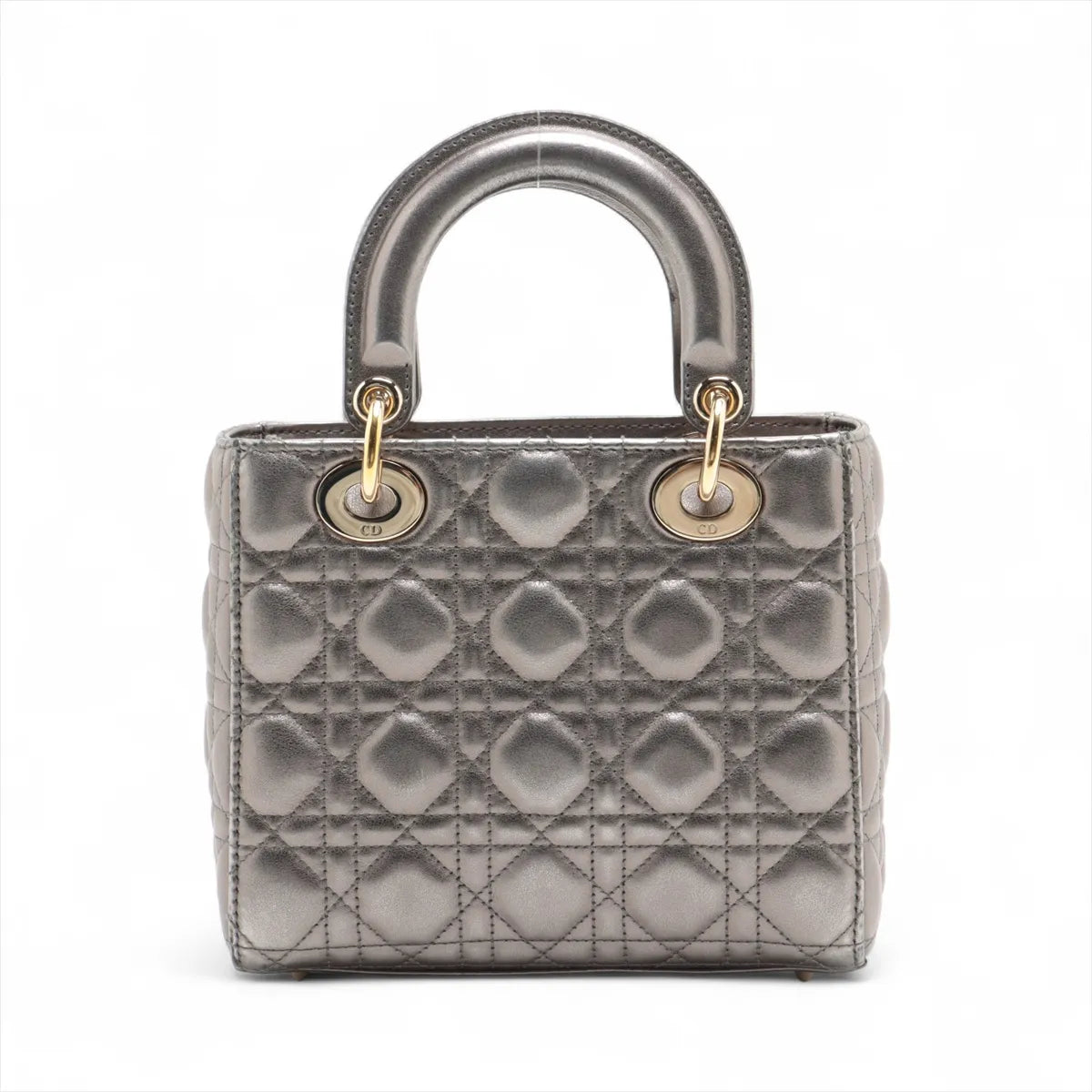 Christian Dior My Lady Dior Cannage Shoulder Bag Metallic Gray