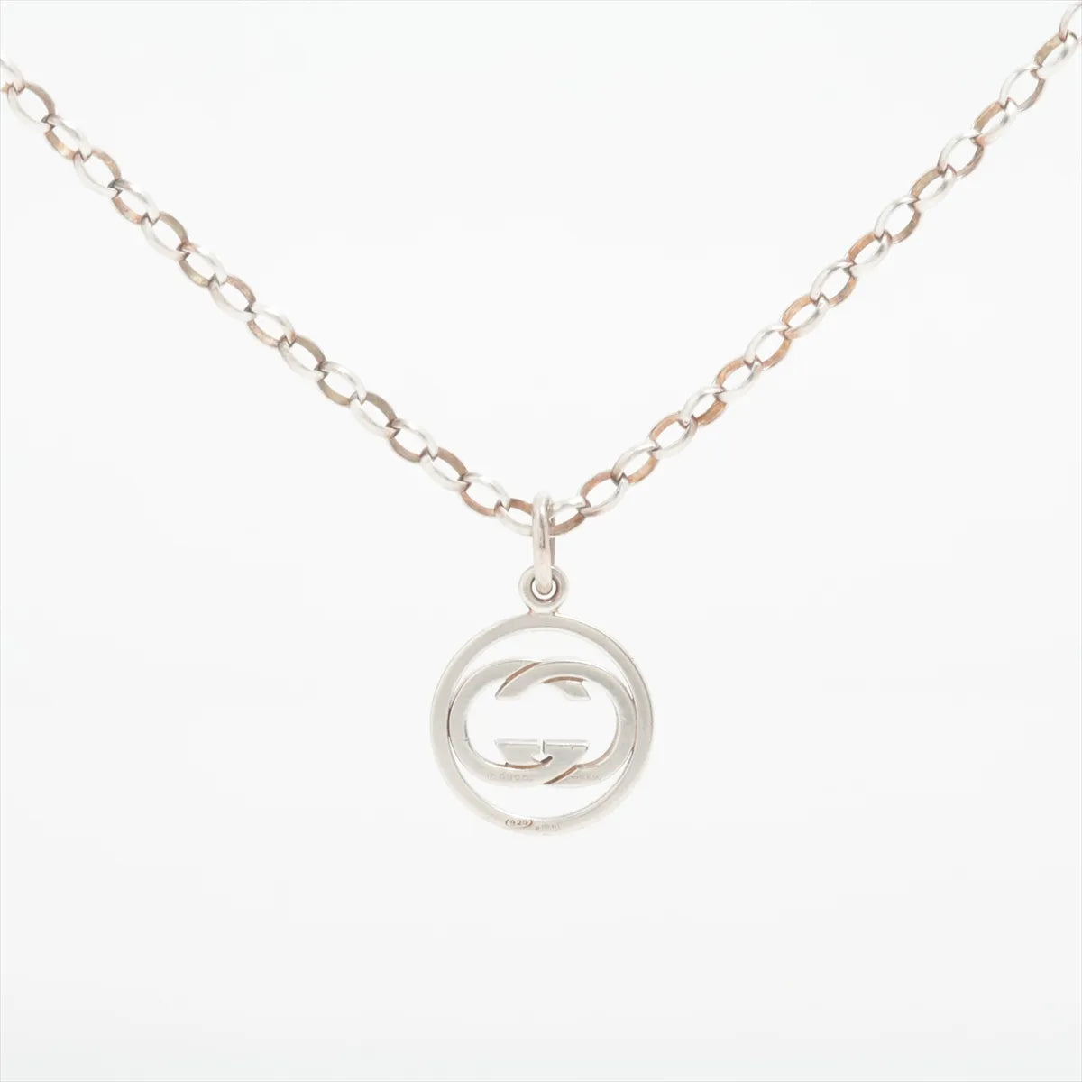 Gucci Interlocking GG Pendant Necklace Silver