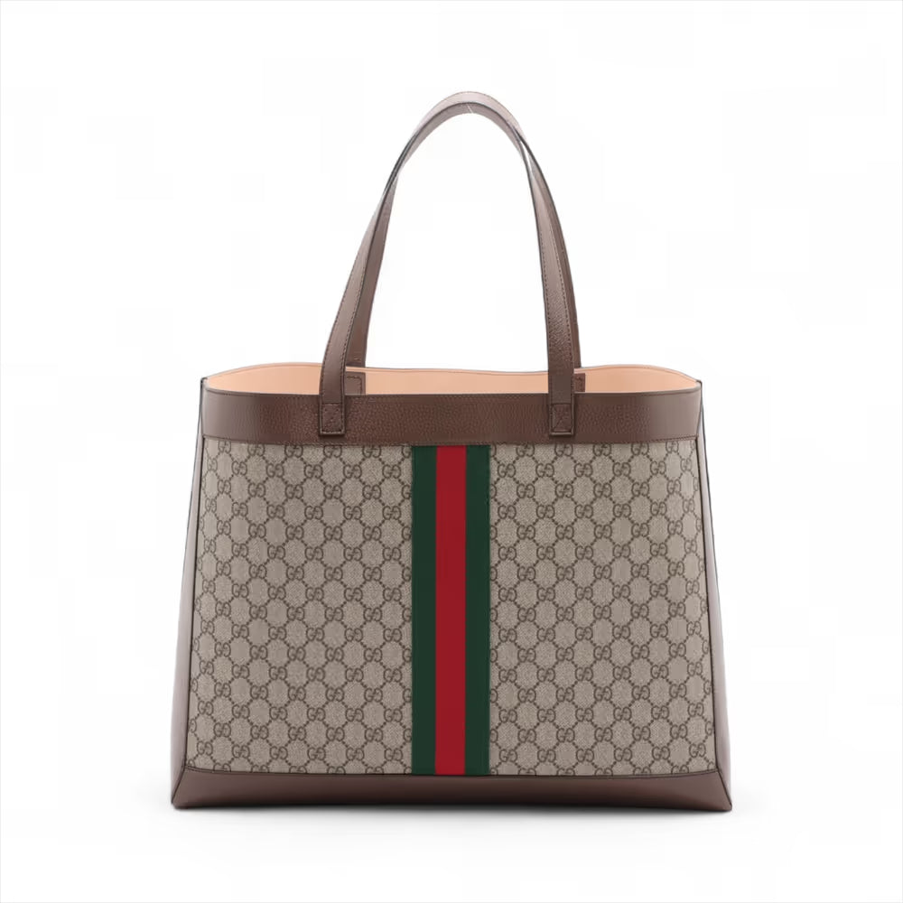 Gucci GG Supreme Ophidia Tote Bag Brown