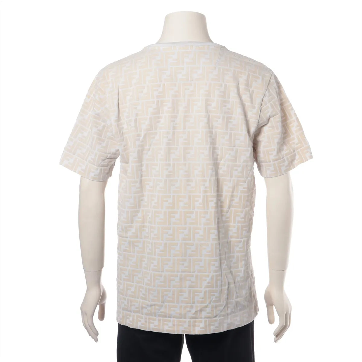 Fendi Zucca Cotton T-shirt White x Beige