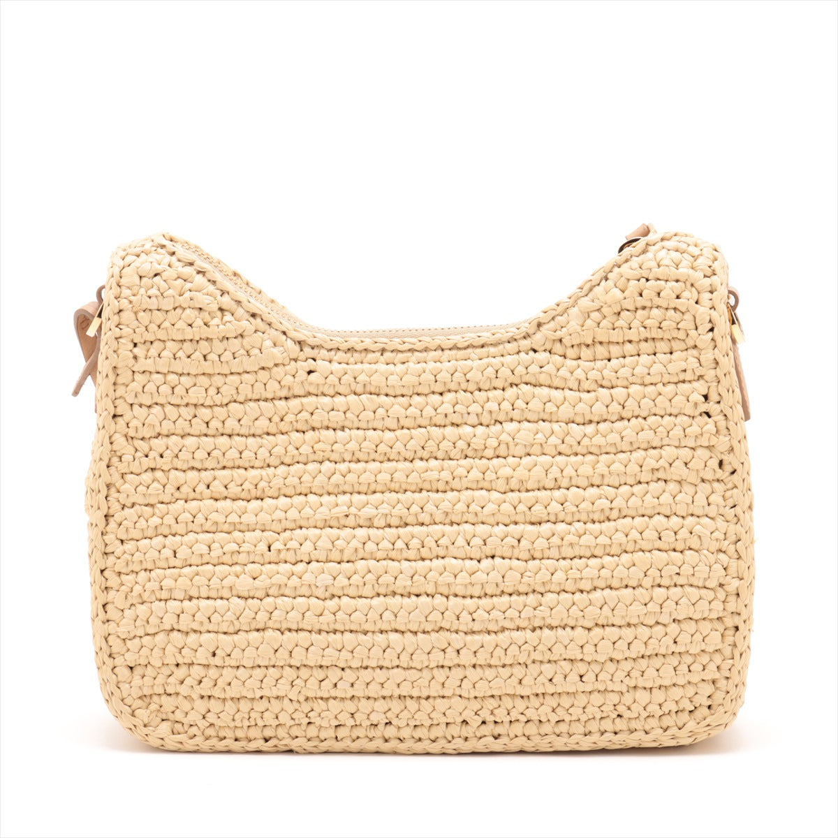 Prada Raffia Re-Edition Crossbody Bag with Coin Purse Beige