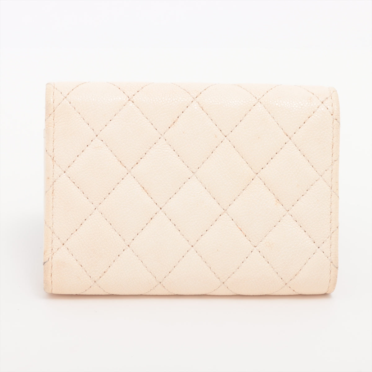 Chanel Boy Chanel Caviar Skin Compact Wallet Ivory