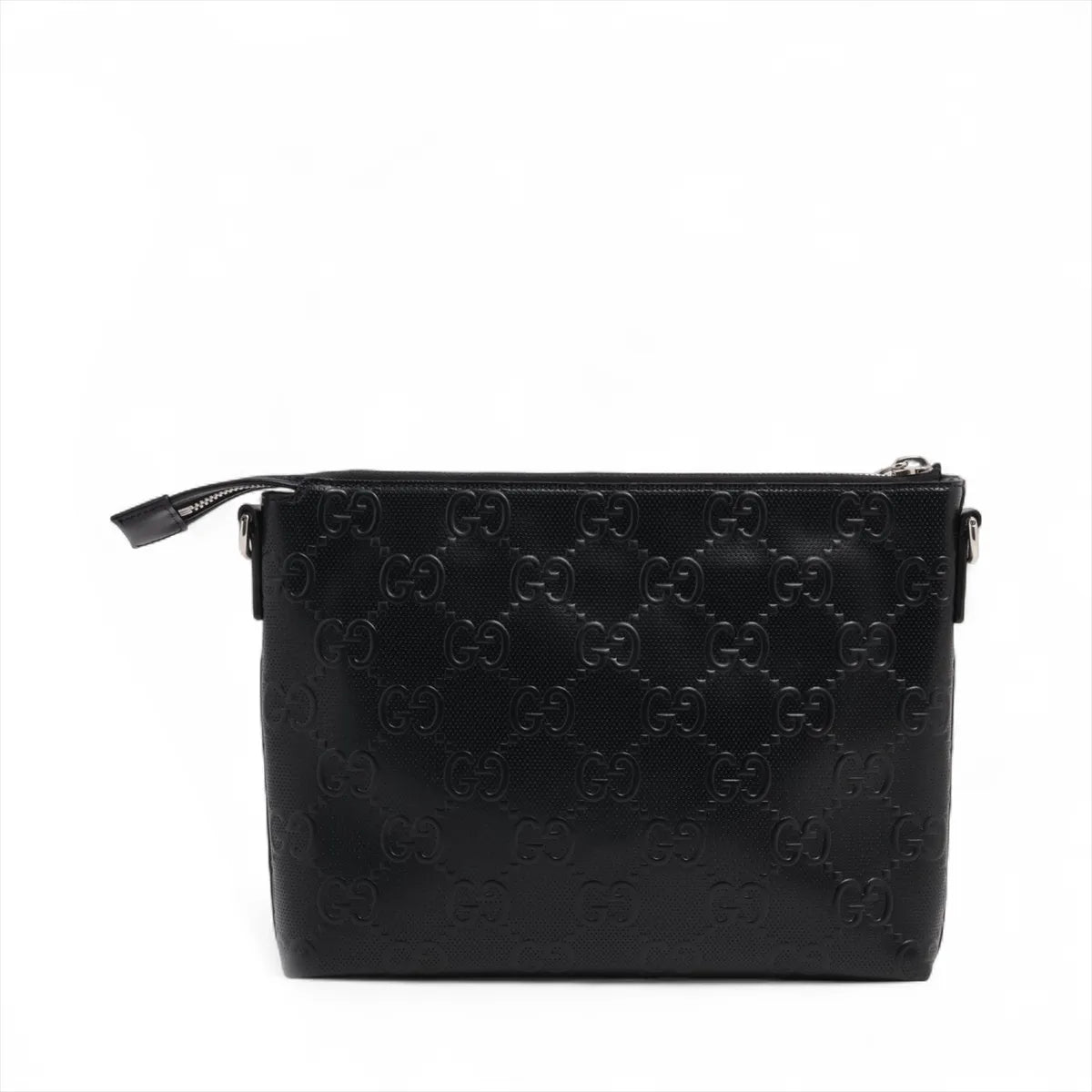 Gucci GG Embossed Leather Two-Way Shoulder Bag Black