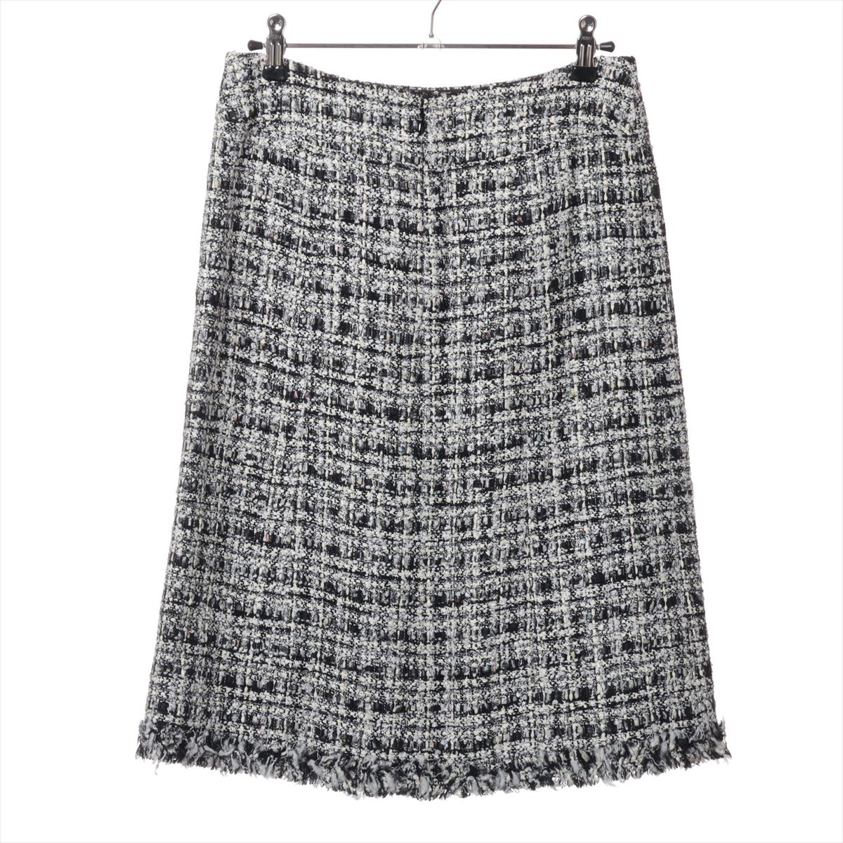 Chanel Tweed Skirt  Black × White