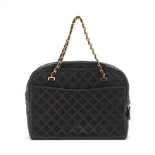 Load image into Gallery viewer, Chanel Matelasse Lambskin Chain Tote Bag Black