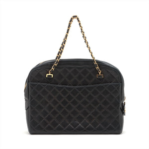 Chanel Matelasse Lambskin Chain Tote Bag Black