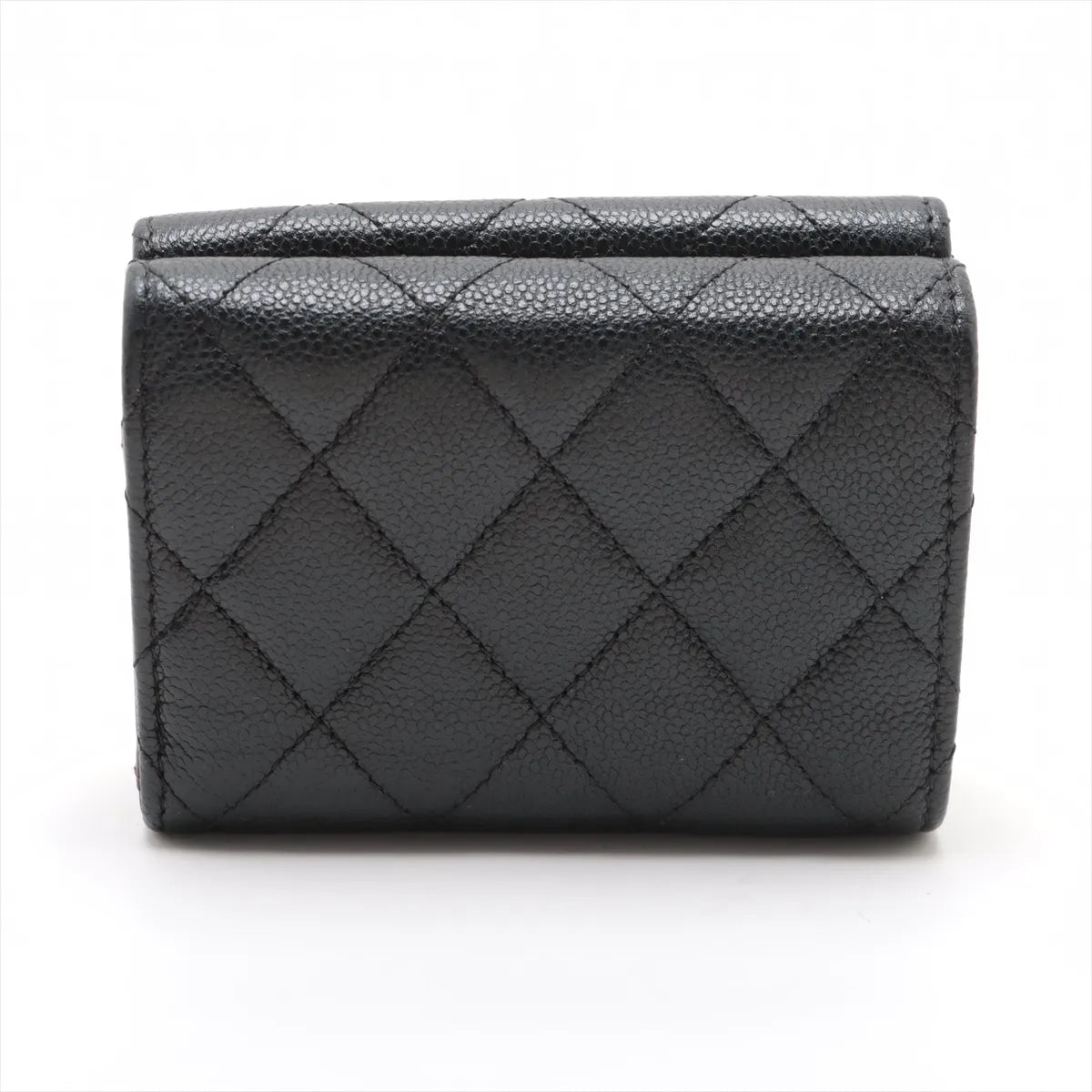 #1 Buy Second Hand Chanel Matelasse Caviar Skin Compact Wallet Black