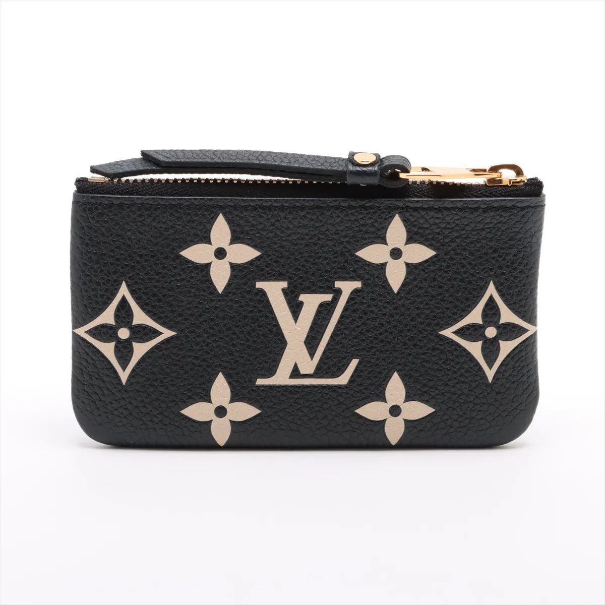 Louis Vuitton Bicolor Monogram Empreinte Pochette Coin Purse Black x Cream