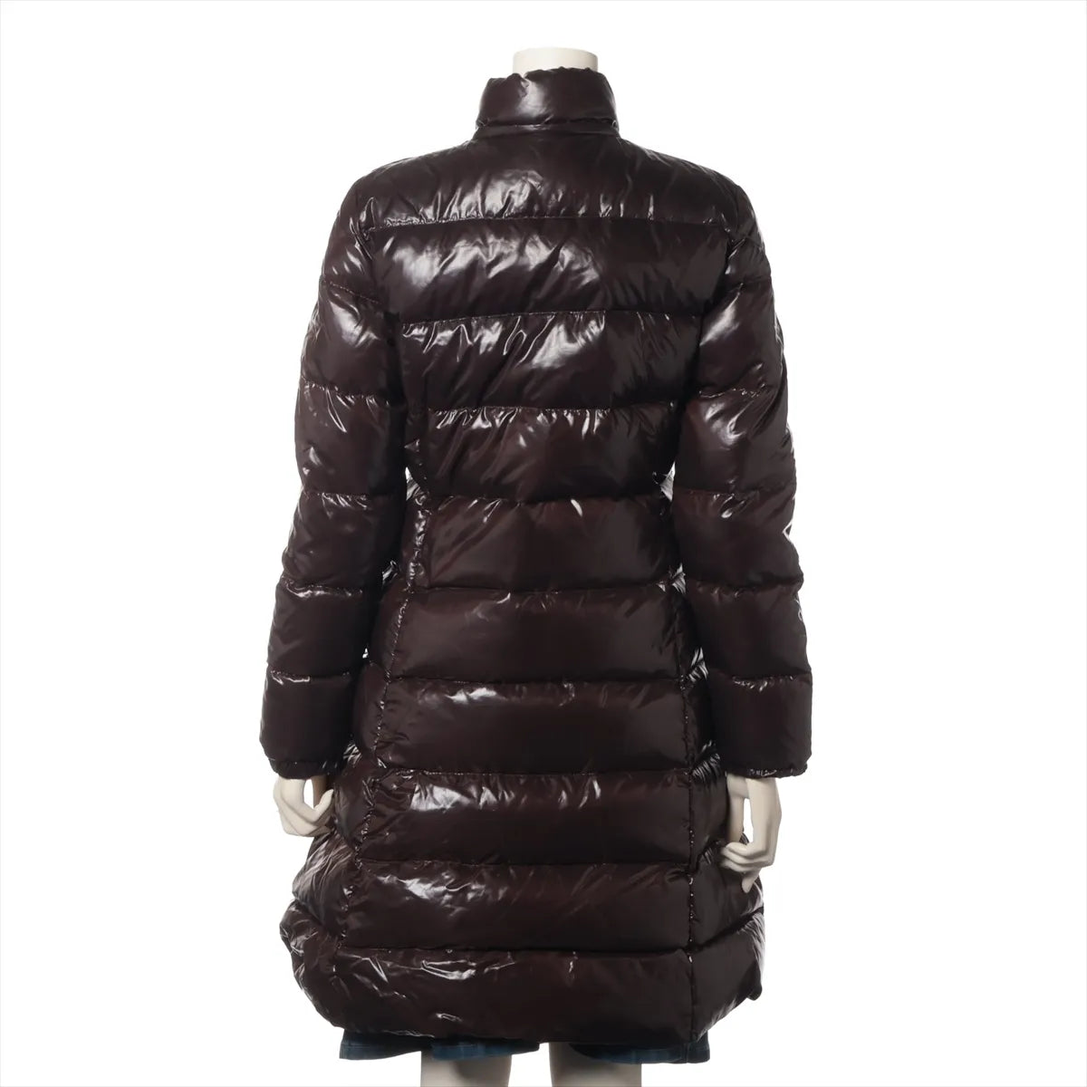Moncler Meina Nylon Down Coat Brown