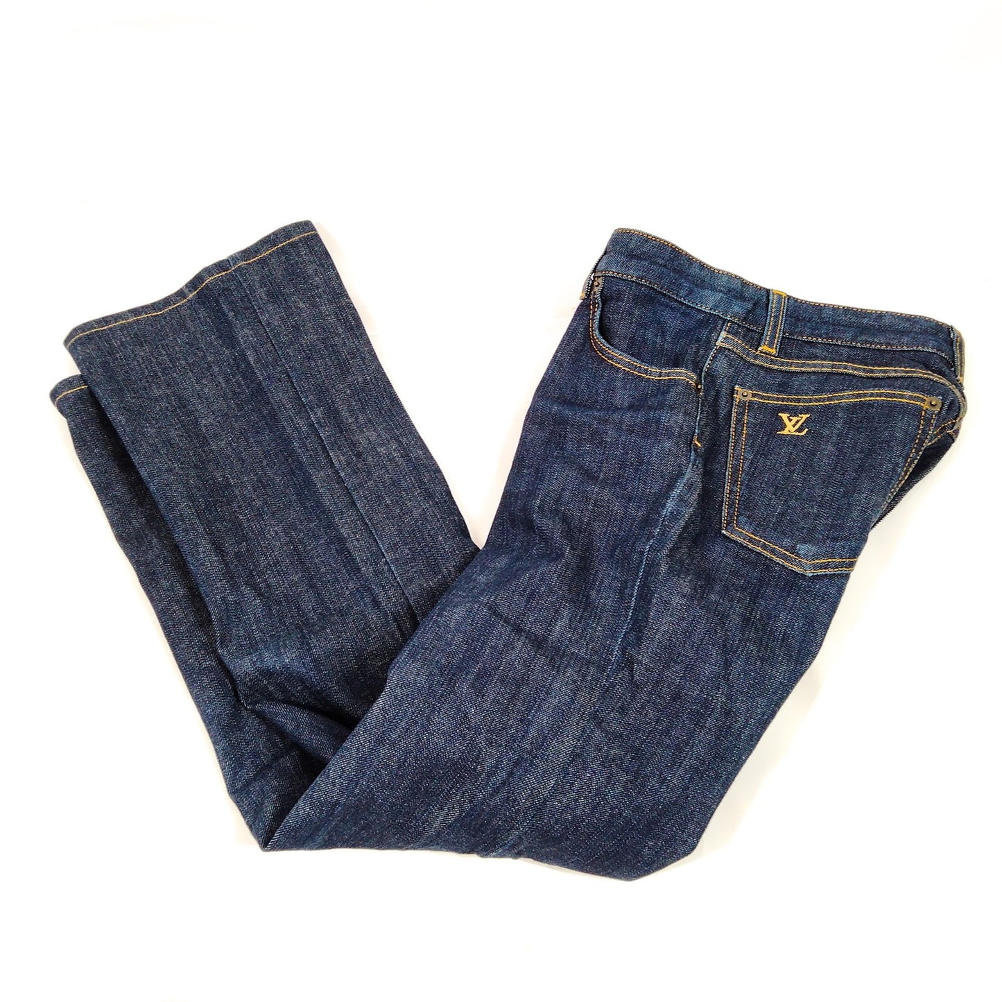 Louis Vuitton Monogram Ladies Cotton Denim Jeans Blue